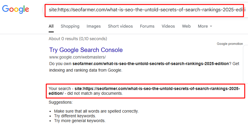 Articles Are Not Indexed in Google